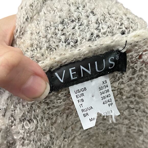 Venus Boho Duster Cardigan XS Southwestern Print Bell Sleeve Faux Fur Trim Soft - Picture 7 of 10